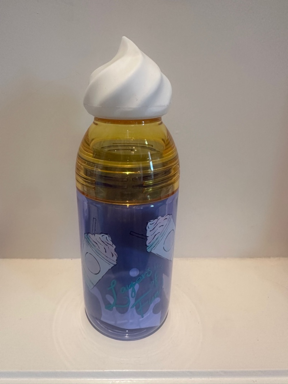 RARE Starbucks Whipped Cream Water Bottle 15 OZ Layers Of Fun NEW With Paperwork